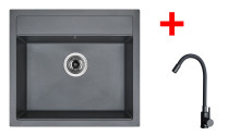 Sinks SOLO 560 Titanium + ELASTA černá matná 
